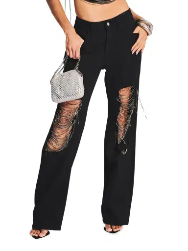 Retrofête Women's Marlowe Jeans - Raven Black | Thumbnail 1 Retrofête Women's Marlowe Jeans - Raven Black | Thumbnail 1