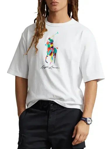 Polo Ralph Lauren Men's Colorblocked Big Pony Logo T-Shirt - White | Thumbnail 3 Polo Ralph Lauren Men's Colorblocked Big Pony Logo T-Shirt - White | Thumbnail 3