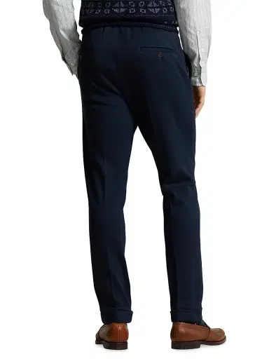 Polo Ralph Lauren Men's Mesh Pleated Trousers - Navy | Thumbnail 4 Polo Ralph Lauren Men's Mesh Pleated Trousers - Navy | Thumbnail 4