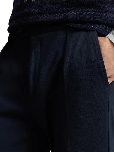 Polo Ralph Lauren Men's Mesh Pleated Trousers - Navy | Thumbnail 5 Polo Ralph Lauren Men's Mesh Pleated Trousers - Navy | Thumbnail 5