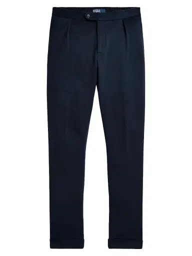 Polo Ralph Lauren Men's Mesh Pleated Trousers - Navy | Thumbnail 1 Polo Ralph Lauren Men's Mesh Pleated Trousers - Navy | Thumbnail 1