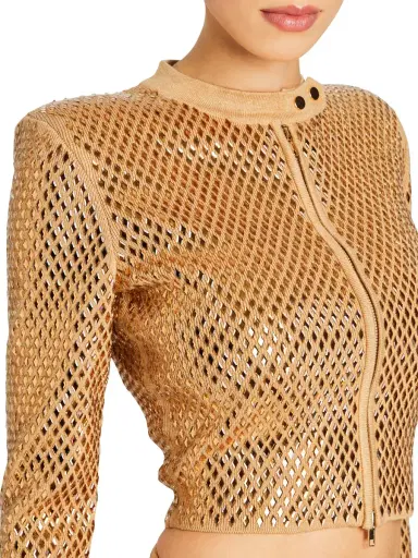 Retrofête Women's Mali Jacket - Gold Metallic Nude | Thumbnail 4 Retrofête Women's Mali Jacket - Gold Metallic Nude | Thumbnail 4