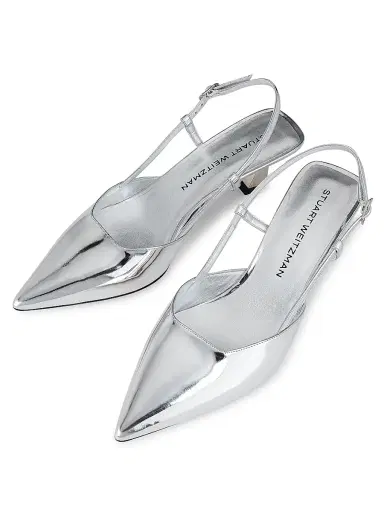 Stuart Weitzman Women's Vinnie 50MM Metallic Patent Leather Pumps | Thumbnail 4 Stuart Weitzman Women's Vinnie 50MM Metallic Patent Leather Pumps | Thumbnail 4