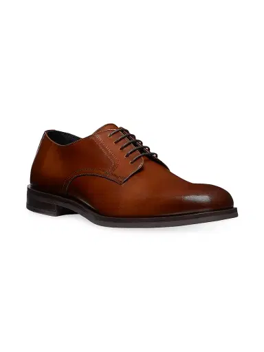 Stuart Weitzman Men's SW Club Classic Leather Derbys - Tan | Thumbnail 2 Stuart Weitzman Men's SW Club Classic Leather Derbys - Tan | Thumbnail 2