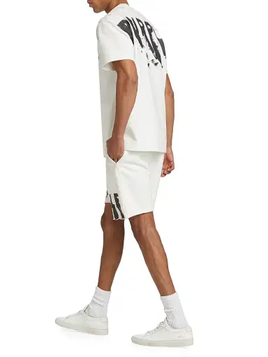 Purple Brand Men's Graphic Logo Knit Jersey Crewneck T-Shirt - White | Thumbnail 2 Purple Brand Men's Graphic Logo Knit Jersey Crewneck T-Shirt - White | Thumbnail 2