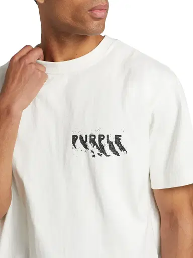 Purple Brand Men's Graphic Logo Knit Jersey Crewneck T-Shirt - White | Thumbnail 6 Purple Brand Men's Graphic Logo Knit Jersey Crewneck T-Shirt - White | Thumbnail 6