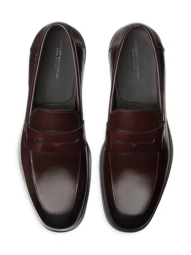 Stuart Weitzman Men's Club Classic Penny Loafers - Burgundy - Size 11 | Thumbnail 4 Stuart Weitzman Men's Club Classic Penny Loafers - Burgundy - Size 11 | Thumbnail 4