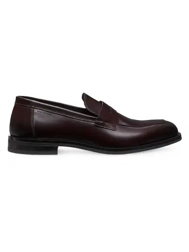 Stuart Weitzman Men's Club Classic Penny Loafers - Burgundy - Size 11 | Thumbnail 1 Stuart Weitzman Men's Club Classic Penny Loafers - Burgundy - Size 11 | Thumbnail 1