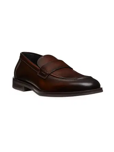 Stuart Weitzman Men's Club Classic Leather Loafers - Cognac | Thumbnail 2 Stuart Weitzman Men's Club Classic Leather Loafers - Cognac | Thumbnail 2