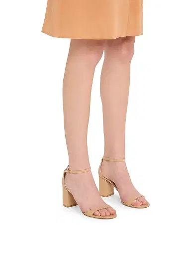 Stuart Weitzman Women's Nudist Block 75MM Leather Sandals - Beige - Size 10 | Thumbnail 2 Stuart Weitzman Women's Nudist Block 75MM Leather Sandals - Beige - Size 10 | Thumbnail 2