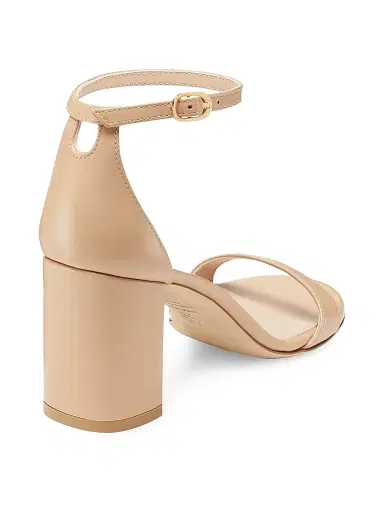Stuart Weitzman Women's Nudist Block 75MM Leather Sandals - Beige - Size 10 | Thumbnail 4 Stuart Weitzman Women's Nudist Block 75MM Leather Sandals - Beige - Size 10 | Thumbnail 4