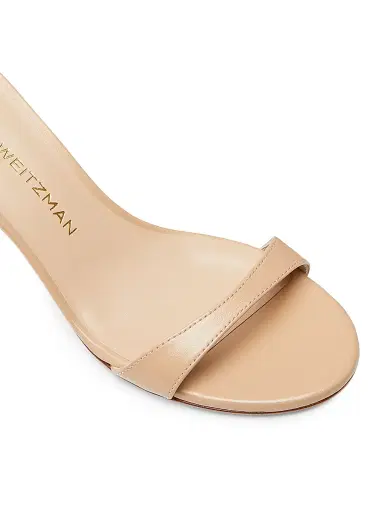 Stuart Weitzman Women's Nudist Block 75MM Leather Sandals - Beige - Size 10 | Thumbnail 5 Stuart Weitzman Women's Nudist Block 75MM Leather Sandals - Beige - Size 10 | Thumbnail 5