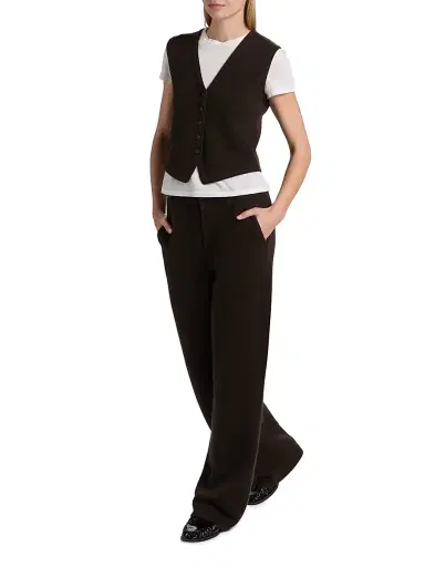Guest in Residence Women's Cashmere Tailored Wide-Leg Pants - Burnt Cocoa | Thumbnail 2 Guest in Residence Women's Cashmere Tailored Wide-Leg Pants - Burnt Cocoa | Thumbnail 2