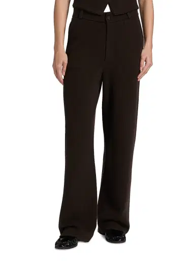 Guest in Residence Women's Cashmere Tailored Wide-Leg Pants - Burnt Cocoa | Thumbnail 3 Guest in Residence Women's Cashmere Tailored Wide-Leg Pants - Burnt Cocoa | Thumbnail 3