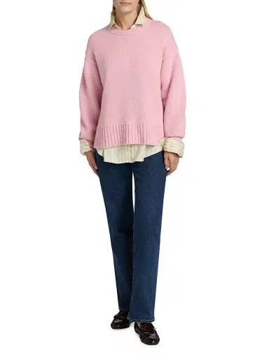 Guest in Residence Women's Cozy Crew Cashmere Sweater - Daybreak | Thumbnail 2 Guest in Residence Women's Cozy Crew Cashmere Sweater - Daybreak | Thumbnail 2
