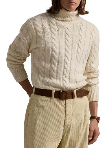 Polo Ralph Lauren Men's Cable-Knit Wool-Cashmere Turtleneck Sweater | Thumbnail 2 Polo Ralph Lauren Men's Cable-Knit Wool-Cashmere Turtleneck Sweater | Thumbnail 2