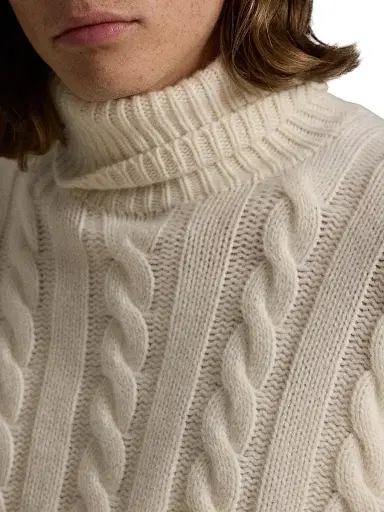 Polo Ralph Lauren Men's Cable-Knit Wool-Cashmere Turtleneck Sweater | Thumbnail 4 Polo Ralph Lauren Men's Cable-Knit Wool-Cashmere Turtleneck Sweater | Thumbnail 4