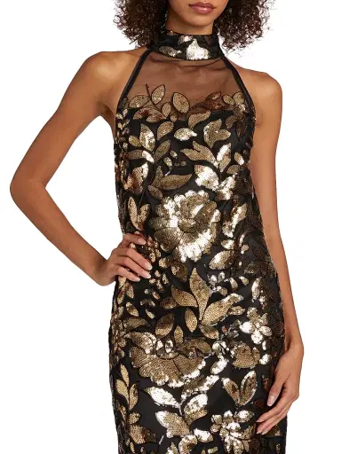 Elie Tahari Women's Heritage Isabella Sequin Top - Crested Floral Sequin | Thumbnail 3 Elie Tahari Women's Heritage Isabella Sequin Top - Crested Floral Sequin | Thumbnail 3