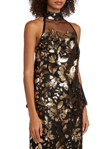 Elie Tahari Women's Heritage Isabella Sequin Top - Crested Floral Sequin | Thumbnail 4 Elie Tahari Women's Heritage Isabella Sequin Top - Crested Floral Sequin | Thumbnail 4