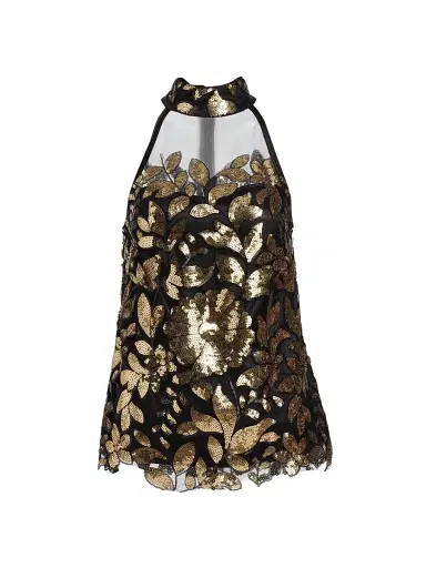 Elie Tahari Women's Heritage Isabella Sequin Top - Crested Floral Sequin | Thumbnail 1 Elie Tahari Women's Heritage Isabella Sequin Top - Crested Floral Sequin | Thumbnail 1