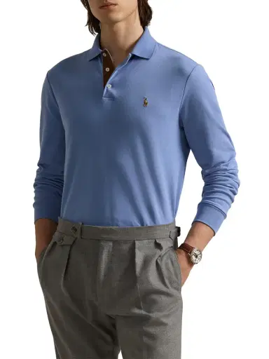 Polo Ralph Lauren Men's Cotton Interlock Long-Sleeve Polo Shirt | Thumbnail 2 Polo Ralph Lauren Men's Cotton Interlock Long-Sleeve Polo Shirt | Thumbnail 2