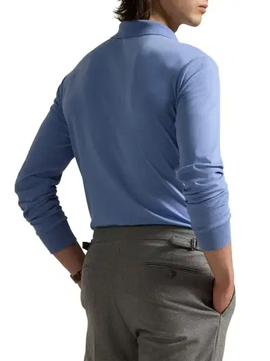 Polo Ralph Lauren Men's Cotton Interlock Long-Sleeve Polo Shirt | Thumbnail 3 Polo Ralph Lauren Men's Cotton Interlock Long-Sleeve Polo Shirt | Thumbnail 3