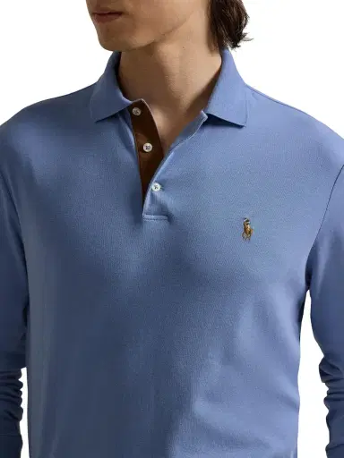 Polo Ralph Lauren Men's Cotton Interlock Long-Sleeve Polo Shirt | Thumbnail 4 Polo Ralph Lauren Men's Cotton Interlock Long-Sleeve Polo Shirt | Thumbnail 4
