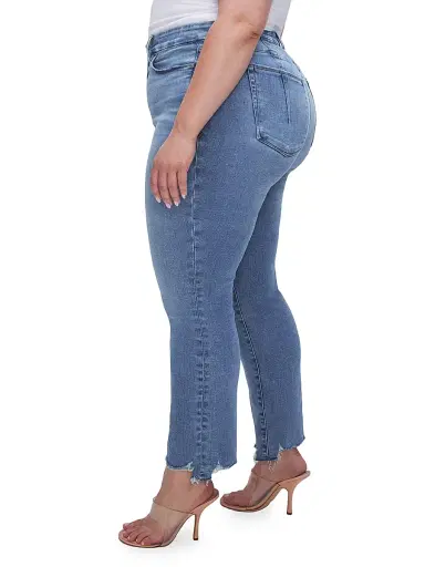Good American Women's Good Legs High-Rise Stretch Straight Ankle Jeans - Indigo | Thumbnail 7 Good American Women's Good Legs High-Rise Stretch Straight Ankle Jeans - Indigo | Thumbnail 7