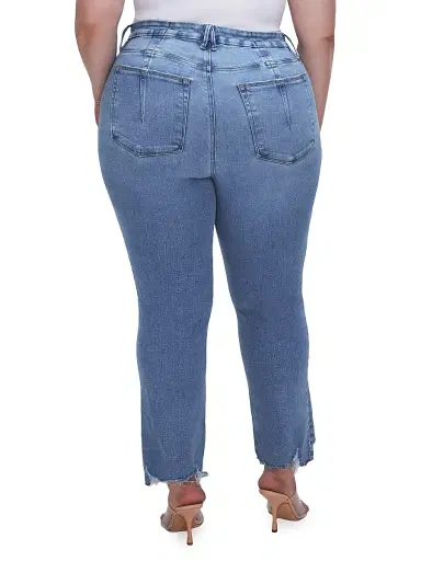 Good American Women's Good Legs High-Rise Stretch Straight Ankle Jeans - Indigo | Thumbnail 8 Good American Women's Good Legs High-Rise Stretch Straight Ankle Jeans - Indigo | Thumbnail 8