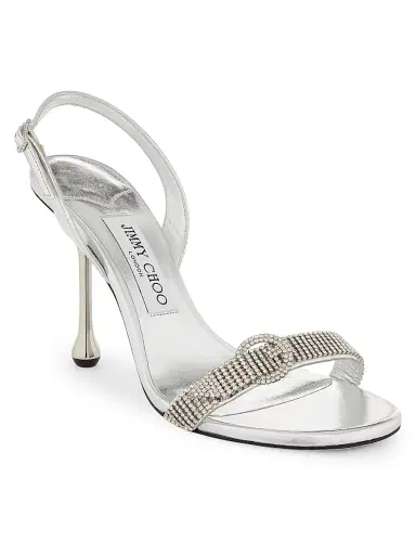 Jimmy Choo Women's Tabitha Crystal-Embellished Leather Sandals - Silver | Thumbnail 2 Jimmy Choo Women's Tabitha Crystal-Embellished Leather Sandals - Silver | Thumbnail 2