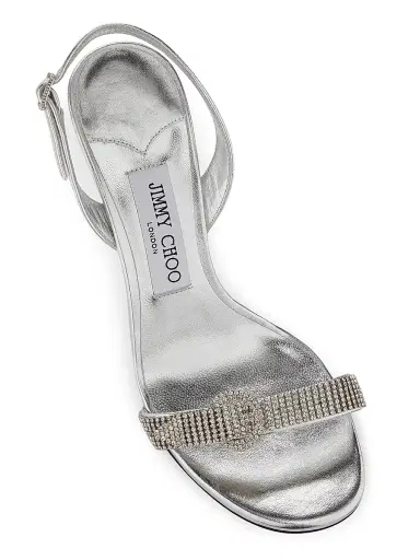Jimmy Choo Women's Tabitha Crystal-Embellished Leather Sandals - Silver | Thumbnail 4 Jimmy Choo Women's Tabitha Crystal-Embellished Leather Sandals - Silver | Thumbnail 4
