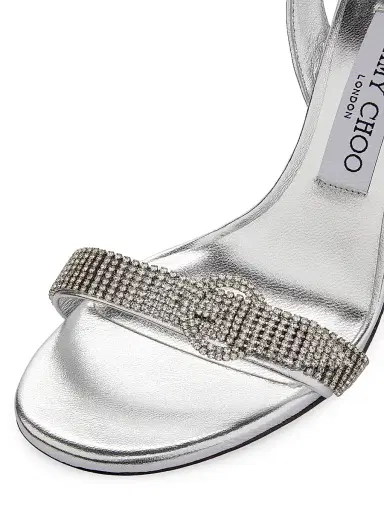 Jimmy Choo Women's Tabitha Crystal-Embellished Leather Sandals - Silver | Thumbnail 5 Jimmy Choo Women's Tabitha Crystal-Embellished Leather Sandals - Silver | Thumbnail 5
