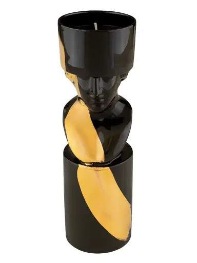 Ginori 1735 LCDC Letterator Porcelain Candle Holder - Charcoal Gold | Thumbnail 2 Ginori 1735 LCDC Letterator Porcelain Candle Holder - Charcoal Gold | Thumbnail 2