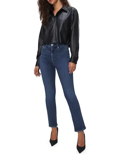 Good American Women's Good Legs Straight Jeans - Indigo | Thumbnail 1 Good American Women's Good Legs Straight Jeans - Indigo | Thumbnail 1