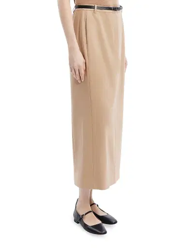Theory Women's Wool-Blend Tailored Midi-Skirt - New Camel | Thumbnail 4 Theory Women's Wool-Blend Tailored Midi-Skirt - New Camel | Thumbnail 4