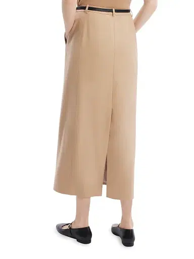 Theory Women's Wool-Blend Tailored Midi-Skirt - New Camel | Thumbnail 5 Theory Women's Wool-Blend Tailored Midi-Skirt - New Camel | Thumbnail 5
