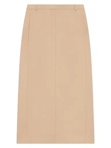 Theory Women's Wool-Blend Tailored Midi-Skirt - New Camel | Thumbnail 1 Theory Women's Wool-Blend Tailored Midi-Skirt - New Camel | Thumbnail 1