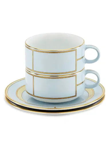 Ginori 1735 Diva Colonna Tea Set For Two 4-Piece Set - Diva Celes | Thumbnail 2 Ginori 1735 Diva Colonna Tea Set For Two 4-Piece Set - Diva Celes | Thumbnail 2