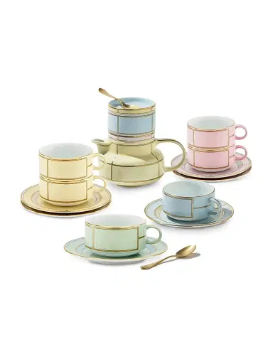 Ginori 1735 Diva Colonna Tea Set For Two 4-Piece Set - Diva Celes | Thumbnail 6 Ginori 1735 Diva Colonna Tea Set For Two 4-Piece Set - Diva Celes | Thumbnail 6