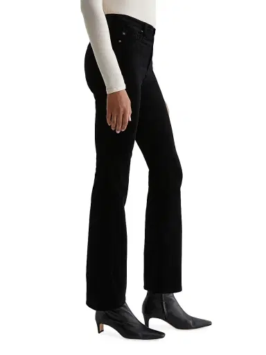 AG Jeans Women's Farrah Stretch-Velvet High-Rise Boot-Cut Pants - Super Black | Thumbnail 3 AG Jeans Women's Farrah Stretch-Velvet High-Rise Boot-Cut Pants - Super Black | Thumbnail 3
