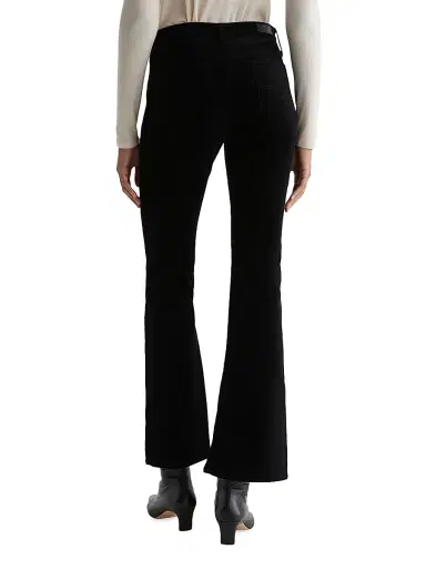 AG Jeans Women's Farrah Stretch-Velvet High-Rise Boot-Cut Pants - Super Black | Thumbnail 4 AG Jeans Women's Farrah Stretch-Velvet High-Rise Boot-Cut Pants - Super Black | Thumbnail 4