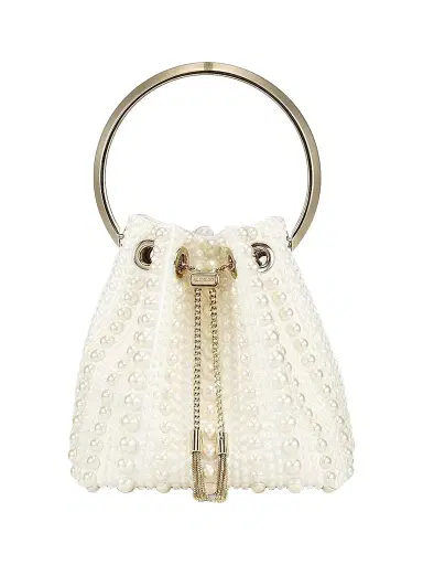 Jimmy Choo Women's Bon Bon Faux Pearl Top Handle Bag | Thumbnail 1 Jimmy Choo Women's Bon Bon Faux Pearl Top Handle Bag | Thumbnail 1