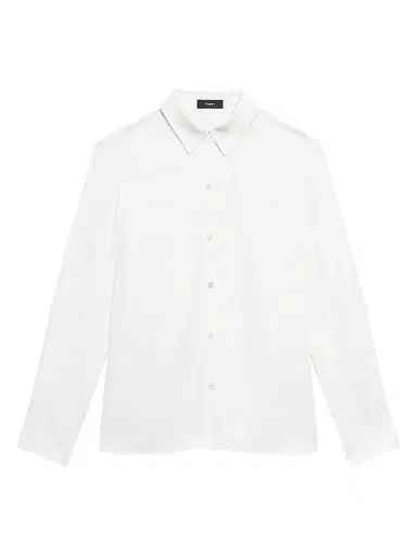 Theory Women's Straight Silk Button-Front Shirt - | Thumbnail 1 Theory Women's Straight Silk Button-Front Shirt - | Thumbnail 1