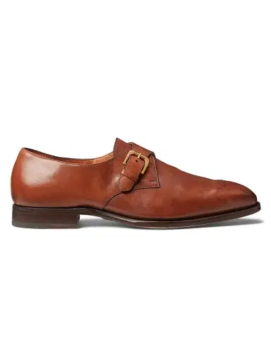 Ralph Lauren Purple Label Men's Darnell Burnished Monk-Strap Shoes - Tan - Size 7 | Thumbnail 1 Ralph Lauren Purple Label Men's Darnell Burnished Monk-Strap Shoes - Tan - Size 7 | Thumbnail 1