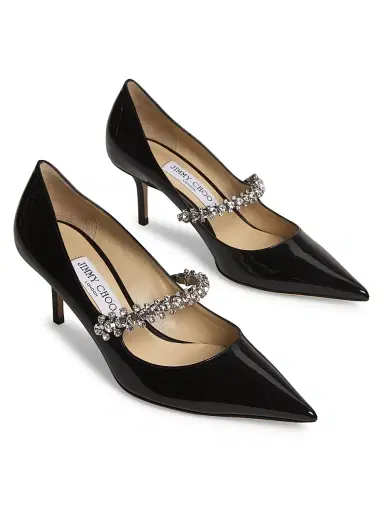 Jimmy Choo Women's Bing 65MM Crystal-Embellished Patent Leather Pumps - Black | Thumbnail 2 Jimmy Choo Women's Bing 65MM Crystal-Embellished Patent Leather Pumps - Black | Thumbnail 2