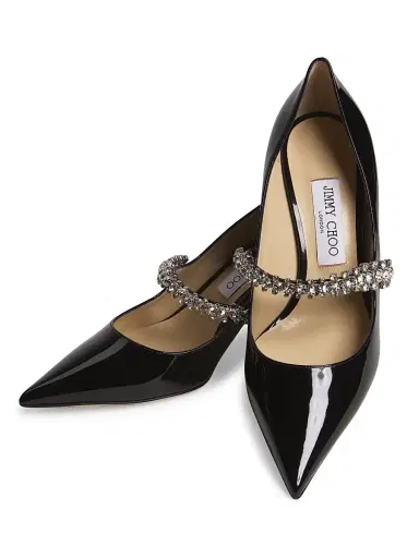 Jimmy Choo Women's Bing 65MM Crystal-Embellished Patent Leather Pumps - Black | Thumbnail 4 Jimmy Choo Women's Bing 65MM Crystal-Embellished Patent Leather Pumps - Black | Thumbnail 4