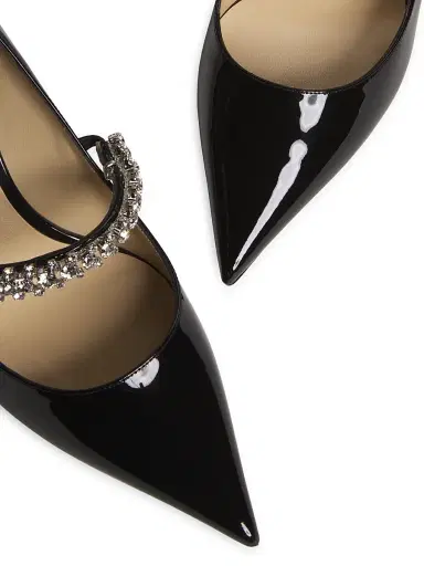 Jimmy Choo Women's Bing 65MM Crystal-Embellished Patent Leather Pumps - Black | Thumbnail 6 Jimmy Choo Women's Bing 65MM Crystal-Embellished Patent Leather Pumps - Black | Thumbnail 6