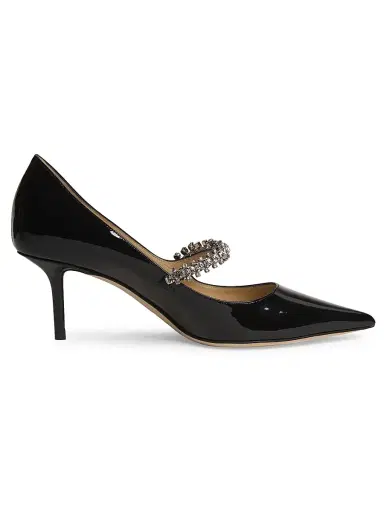 Jimmy Choo Women's Bing 65MM Crystal-Embellished Patent Leather Pumps - Black | Thumbnail 1 Jimmy Choo Women's Bing 65MM Crystal-Embellished Patent Leather Pumps - Black | Thumbnail 1