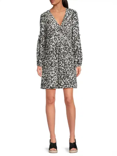 Lilly Pulitzer Women's Cleme Leopard Silk Dress - Coconut | Thumbnail 2 Lilly Pulitzer Women's Cleme Leopard Silk Dress - Coconut | Thumbnail 2