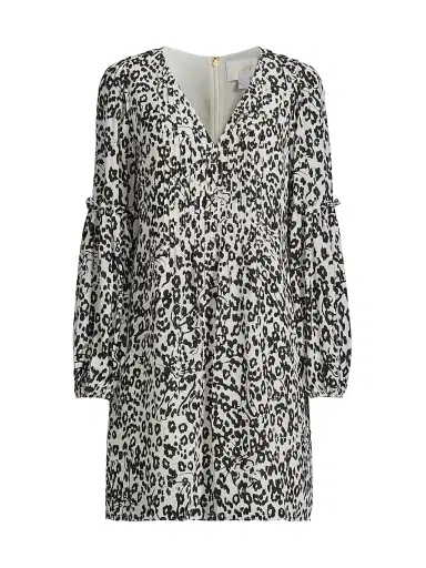Lilly Pulitzer Women's Cleme Leopard Silk Dress - Coconut | Thumbnail 1 Lilly Pulitzer Women's Cleme Leopard Silk Dress - Coconut | Thumbnail 1